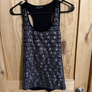 Free Kisses Black and Silver Sequin Tank Top